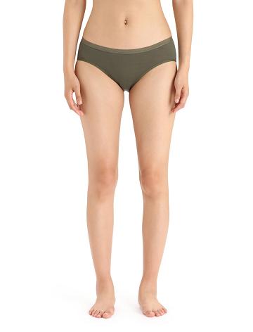 Women's Icebreaker Merino Siren Hipkini Briefs Underwear Loden | CA 1221JPQJ